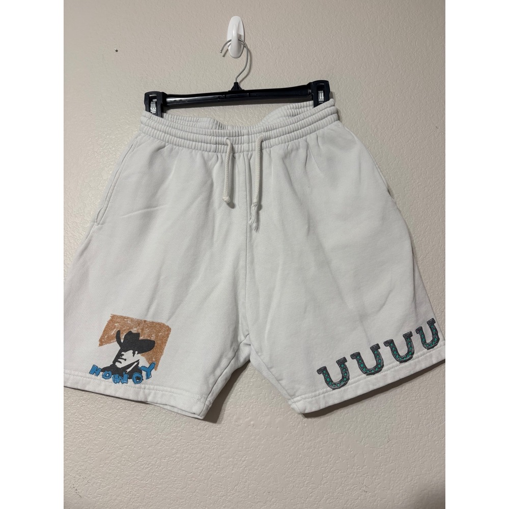 After School Special Howdy Cowboy Horseshoe Sweat Shorts White Mens Size M